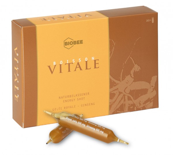 Boisson Vitale 100% frisches, naturreines Gelée Royale + Ginseng, Trinkampullen