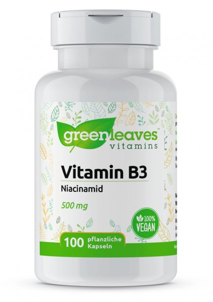 Vitamin B3 Niacinamid 500 mg Greenleaves