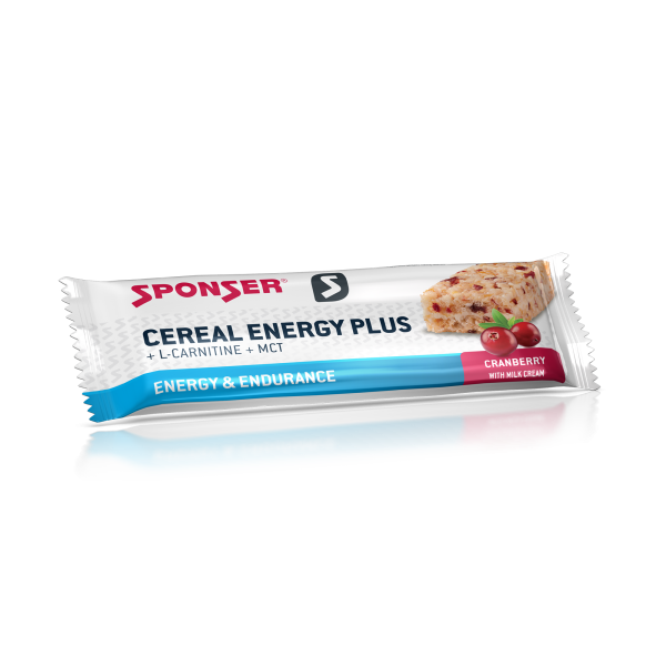Sponser Cereal Energy Plus Bar, CRANBERRY Display (15 x 40 g) MHD 02/24